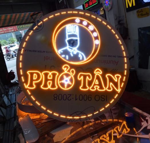 hộp đèn vẫy tròn, đèn led siêu nổi 2 mặt giá rẻ