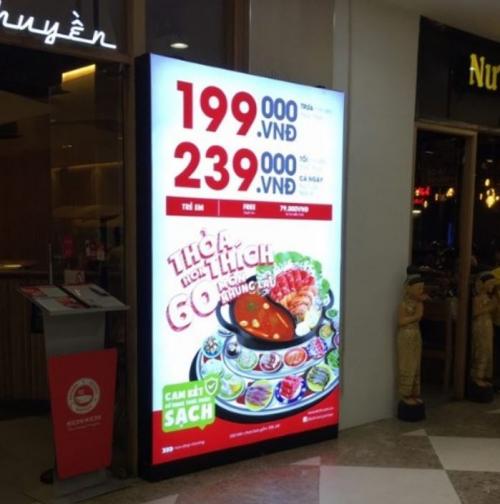 hộp đèn mica 1 mặt, nội dung dán decal giá rẻ