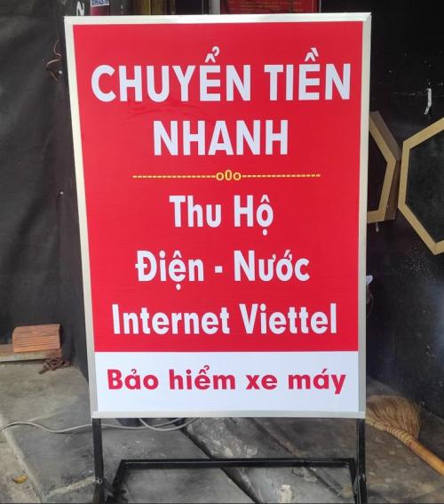 Bảng hiệu đứng bạt hiflex, 2 mặt