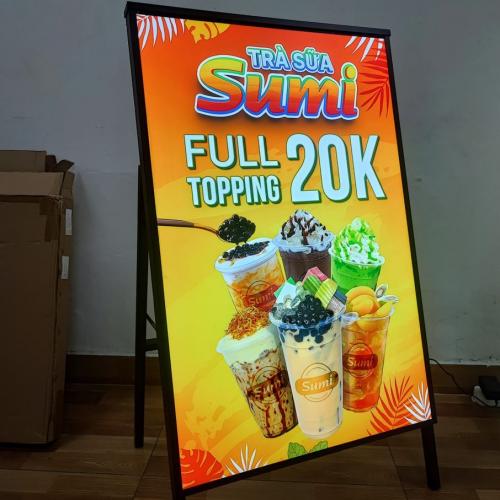 hộp đèn mica siêu mỏng có chân đứng