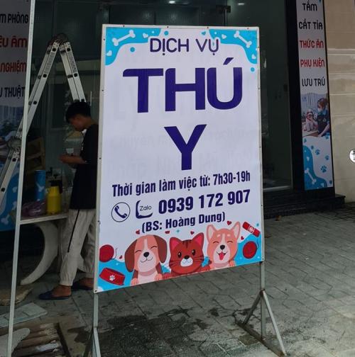  bảng hiệu bạt có chân đứng 2 mặt giá rẻ