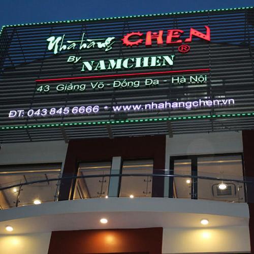 Bảng khung sắt - chữ mica có đèn