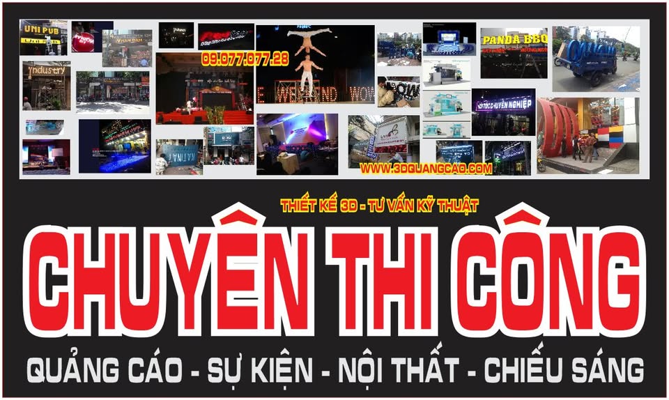 Chuyên thiết kế, thi công quảng cáo, bảng hiệu, hộp đèn, chữ nổi ...